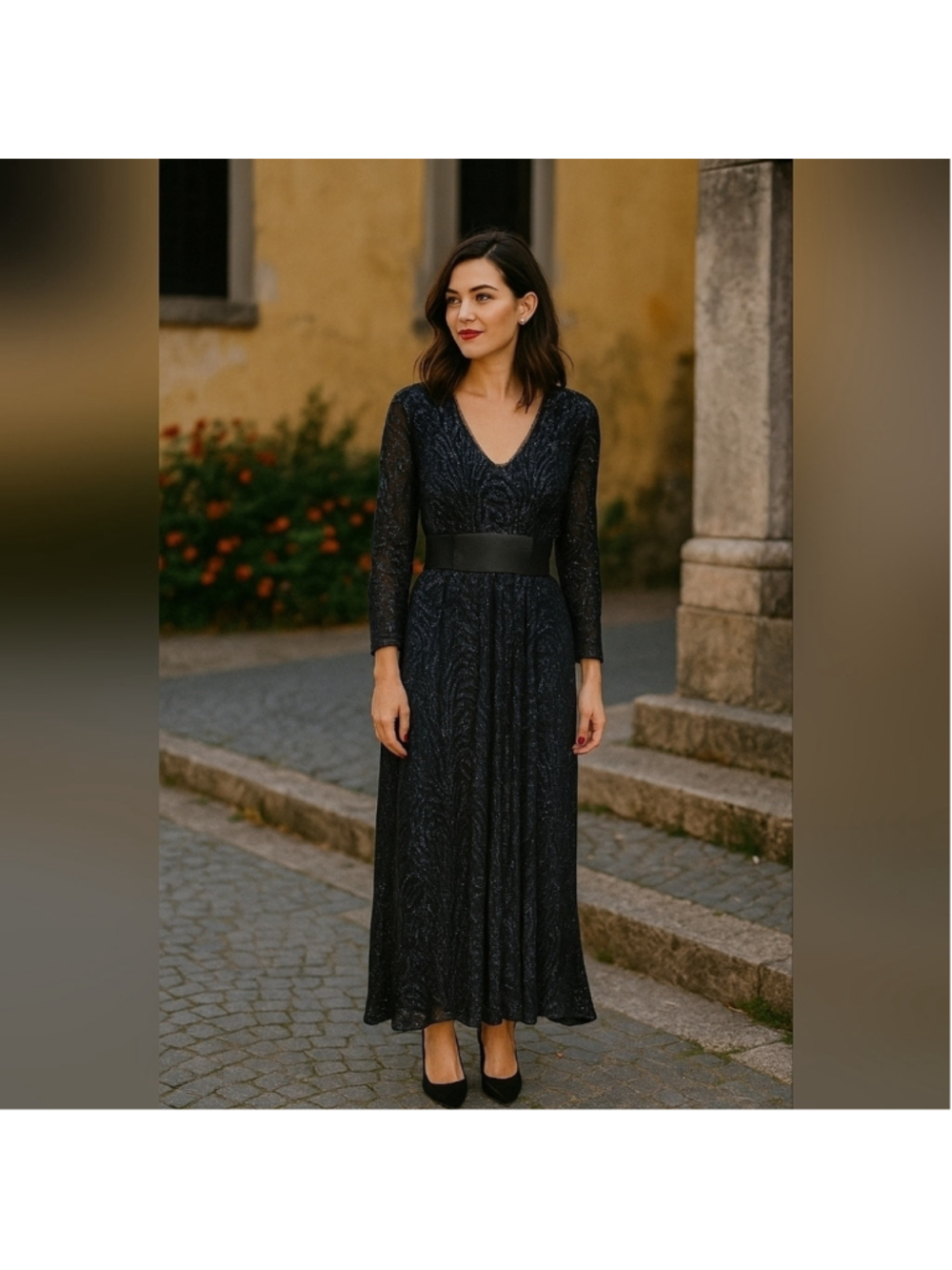 Armani Deep Blue Sparkly Dress